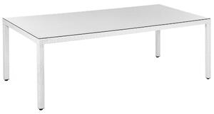 Zahradní jídelní stůl ITALY 220 cm 100 cm Sklo Bílá