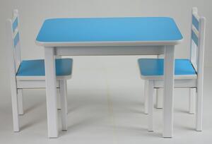 KD Stůl a dvě židličky ST1 modro-bílá