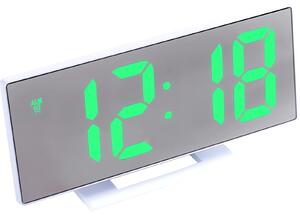 Pronett XJ3821 Multifunkční zrcadlové hodiny s budíkem, černé se zelenými číslicemi