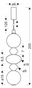 LED Lustr na lanku FLORES LED/15W/230V zlatá/oranžová/hnědá 5