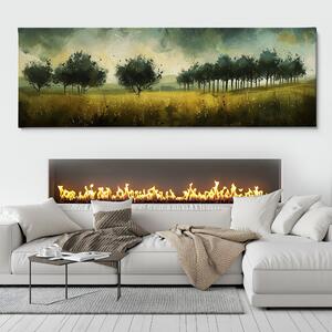 Obraz na plátně - Stromy čekají silnou bouřku FeelHappy.cz Velikost obrazu: 120 x 40 cm