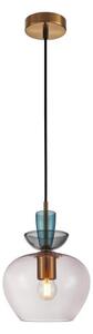 ITALUX PND-31882-1-GD-PK - Lustr na lanku FANDA 1xE27/40W/230V zlatá/kouř šedá