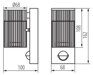 Kanlux 46202 - Venk. nást. bod. svít. se senz. RADILO 1xGU10/11W/230V IP44 černá