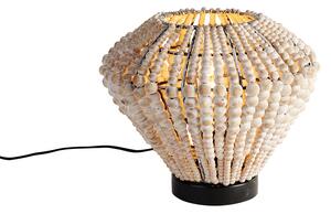 Orientální stolní lampa béžová s korálky - Moti