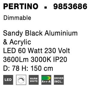 LED lustr Pertino 78 3000K černé – Černá