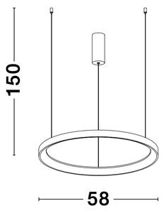 LED lustr Pertino 58 3000K černé – Černá