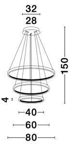 LED lustr Preston 180 zlaté – Zlatá