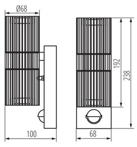 Kanlux 46203 - Venk. nást. bod. svít. se senz. RADILO 2xGU10/11W/230V IP44 černá