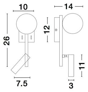 Designové nástěnné svítidlo Joline – Černá