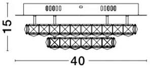 LED stropní svítidlo Quentin 40 Čirá