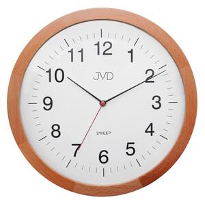 JVD Dřevěné nástěnné kulaté tiché netikající hodiny JVD NS22009/41 (hodiny s tichým chodem)