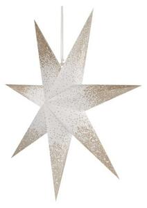 EMOS Vánoční papírová hvězda PINKI zlaté třpytky 60 cm bílá