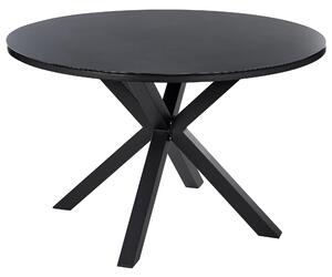 Zahradní jídelní stůl MALETTO 120 cm 120 cm Sklo Černá