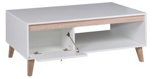 GAB Konferenční stolek Olivia - bílá + San Remo (Světlá)