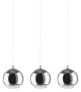 Industriální lustr Silver Ball 3 Line – Šedá