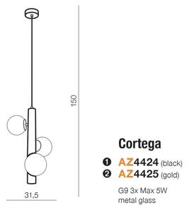 Industriální lustr Cortega černé – Černá