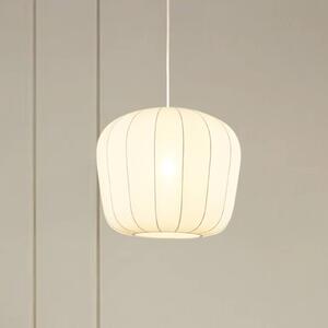 Lindby Závěsné svítidlo Helin, bílé, Ø 35 cm, látka, stmívatelný, Bílá / opál, Obývací pokoj / jídelna, Textil / tkanina / hedvábí, Moderní