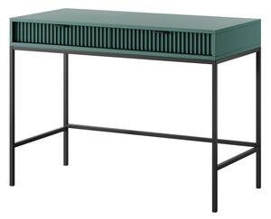 PIASKI Psací stůl - NOVA T104, tmavě zelená Nožky: černé, Barva úchytky: černá