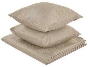 Přikrývka na postel s polštáři SHUSH 140 x 210 cm Taupe