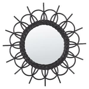 Zrcadlo TELAKIA 60 cm 60 cm Ratan Černá