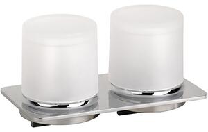 Bemeta Design ORGANIC: Dávkovač mýdla, 2 x 200 ml, dvojitý, nerez, sklo - 157109471