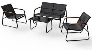 Moderní zahradní set, 2 křesla, lavice a stůl, antracit