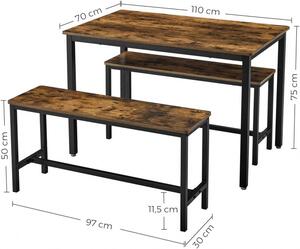 Jídelní stůl s lavičkami KDT070B01