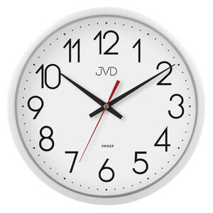 JVD Bílé nástěnné netikající čitelné kulaté hodiny JVD HP614.1