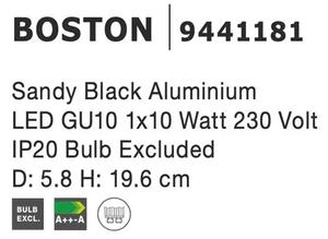 Bodové svítidlo Boston Big černé – Černá