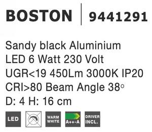 Bodové svítidlo Boston černé – Černá