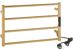 Bemeta Design Elektrický koupelnový radiátor / sušák ručníků 560x370x90 mm, 63W, zlatá mat - 704153085