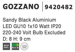 Bodové svítidlo Gozzano černé – Černá