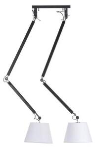 Industriální lustr Zyta 2S černá/stříbrná