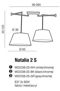 Skandinávský lustr Natalia 2S – Šedá