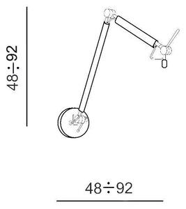 Designové nástěnné svítidlo Zyta S černá/stříbrná