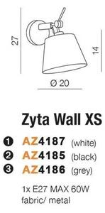 Designové nástěnné svítidlo Zyta Xs černé – Černá (AZ4185)