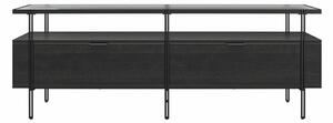 Černý TV stolek v dekoru dubu 140x50 cm Wainwright - Queer Eye