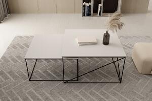Set 2x konferenční stolek FABNA - černý / bílý