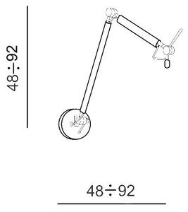 Designové nástěnné svítidlo Zyta S černé/zlaté – Černá