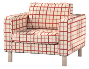 Potah na křeslo IKEA Karlstad, krátký barva červená látka vzorované
