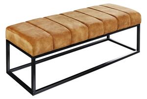 Lavice PETIT BEAUTE 110 CM hořčicová samet Nábytek | Předsíňový nábytek | Botníky