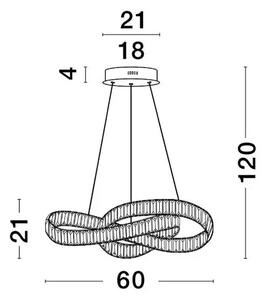 Křišťálový lustr Conceto B 60 Chrome – Šedá