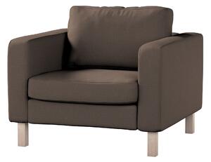 Potah na křeslo IKEA Karlstad, krátký barva hnědá látka pletený vzor
