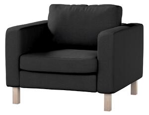 Potah na křeslo IKEA Karlstad, krátký barva černá látka pletený vzor