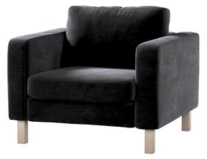 Potah na křeslo IKEA Karlstad, krátký barva černá látka lesklé, sametová