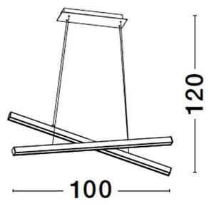 LED lustr X-Line 100 bílé – Bílá