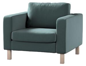 Potah na křeslo IKEA Karlstad, krátký barva zelená látka sametová