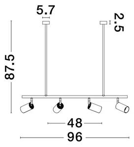 LED lustr Pogno 96 černé – GU10