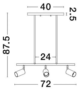 LED lustr Pogno 72 černé – GU10