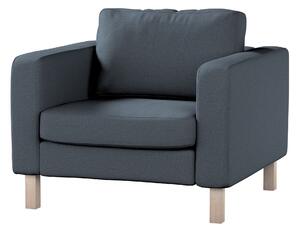 Potah na křeslo IKEA Karlstad, krátký barva modrá látka pletený vzor